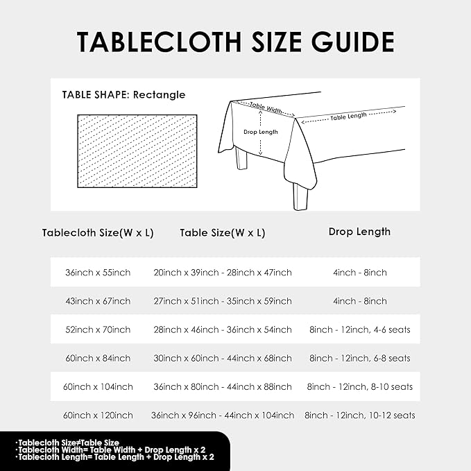 Rectangle White Tablecloth 60 x 84 Inch Polyester Fabric Washable Table Cloth Decorative Wrinkle Resistant Solid Color Table Cover for Dining Party Wedding Camping