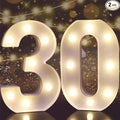 Pooqla 30th Birthday Decorations for Her Him, Light Up Number 30 for Party Table Decorations, 30th Birthday Gift for Women Men, Backdrop Wall Decor for 30th Wedding Anniversary Decoration