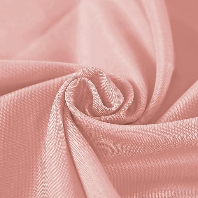 132 inch Round Tablecloth Washable Polyester Table Cloth Decorative Table Cover for Wedding Party Dining Banquet（132 inch, Dusty Pink）