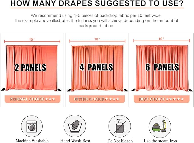 2 Panels Gold Backdrop Curtain, 10 x 7 Feet Background Curtains for Parties, Weddings, Baby Showers, Bachelorette Halloween, Christmas Birthday Party Photoshoot Backdrop Curtains Decorations