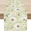Spring Daisy Table Runner, Farmhouse Seasonal Summer Flower Retro Country Table Center Decor for Home Kitchen Dining Patio Holiday Party Indoor Outdoor Table Decorations, 13"x36" Inch