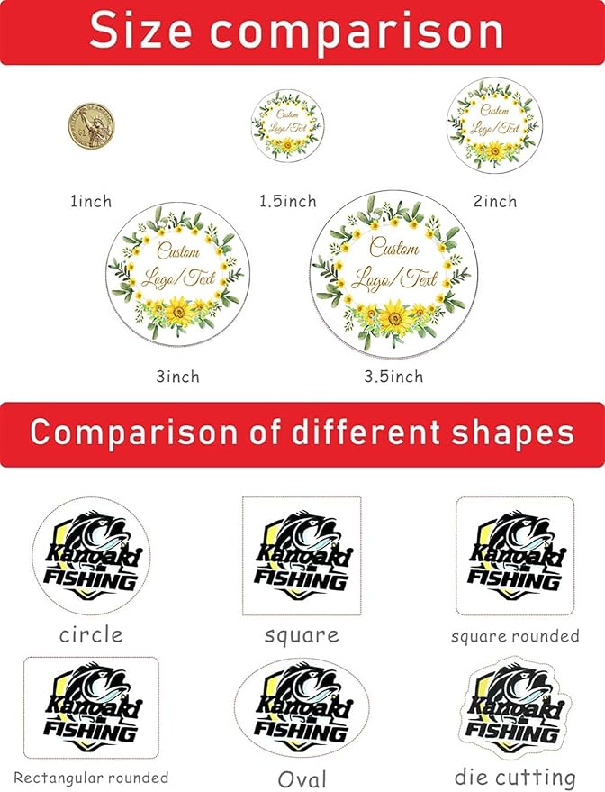 Custom Stickers for Weddings, Birthdays & Businesses - Personalized Labels with Your Logo - Waterproof, Fade and Heat Resistant - Pack of 100-1000 (Wreath O, 3.5 Inch)