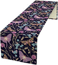 Moth Table Runner, Boho Aesthetic Moth Magic Table Runner for Home Kitchen Dining Party Indoor Outdoor Decoration 13x120 Inch