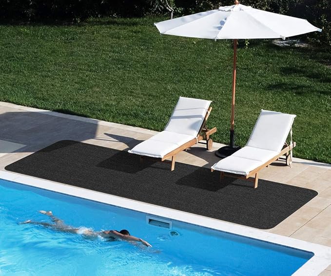 House, Home and More Indoor Outdoor Double-Ribbed Carpet Runner with Skid-Resistant Rubber Backing - Smokey Black - 3 Feet x 50 Feet