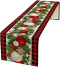 Christmas Table Runner,Seasonal Winter Xmas Holiday Farmhouse Table Cloth Kitchen Dining Table Decoration for Home Party Decor 13x36 Inch