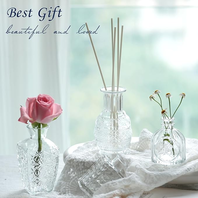 Bud Vases Set of 36,Small Vases for Centerpieces, Glass Bud Vase in Bulk, Mini Vintage Flowers Vase for Wedding, Home Table Decor,Christmas,Party Decoration,Clear