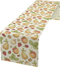 Vintage Spring Summer Fruit Table Runner Watercolor Pear Strawberry Leaves Dinner Runner for Farmhouse Party Holiday Home Kitchen Dining Table Decor 13x70