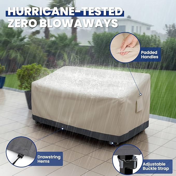 Extra Heavy Duty 2 Seater Outdoor Sofa Cover Waterproof - Patio Furniture Loveseat Covers with Air Vent, Outdoor Couch Bench Cover, 58" W x 33" D x 31"H