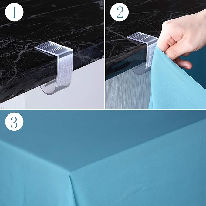 Boao 50 Packs Table Skirt Cover Clips Plastic Tablecloth Clips for Outdoor Party Dining Home 1 3/5 to 1 4/5 Inches