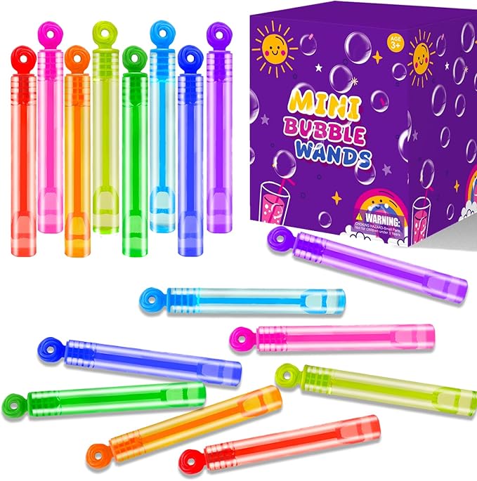 Bulk Classroom Treasure Box Toys Prizes for Kids 300 Pack, Mini Small Bubble Wands Outdoor Party Favor Supplies Bulk for Toddlers, Non Candy Treat Goody Gift Bag Stuffers Fillers for Birthday Wedding
