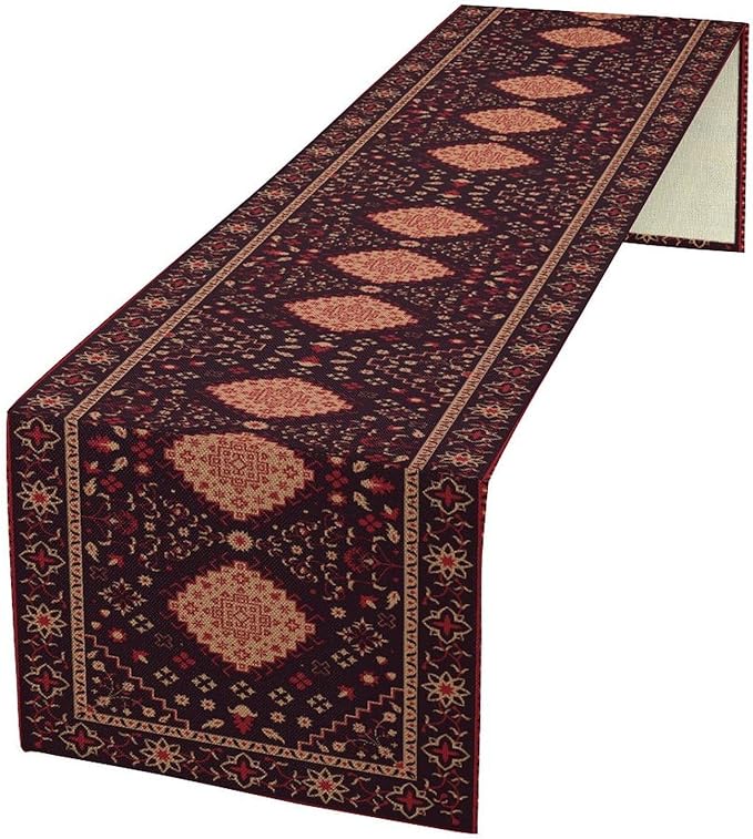 Vintage Boho Aztec Table Runner, Rustic Farmhouse Magical Kitchen Dining Home Party Table Decor 13x90in
