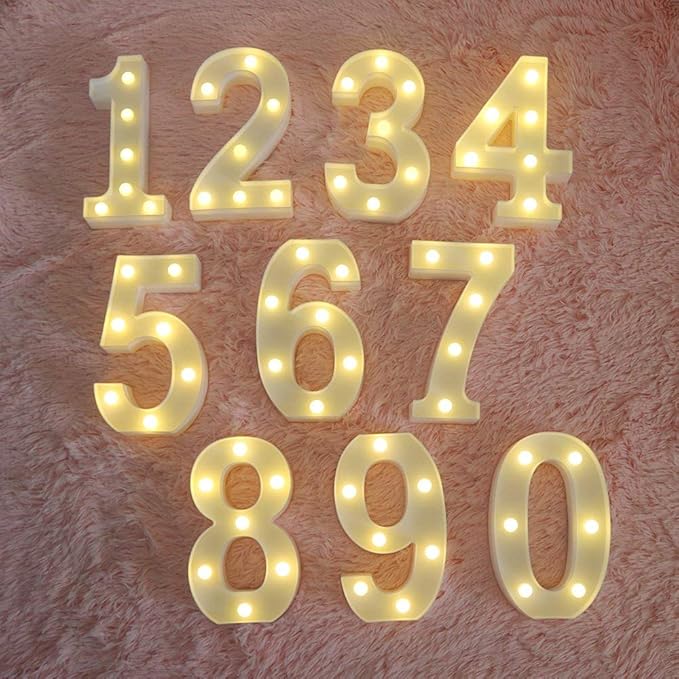 MUMUXI Marquee Light Up Letters | Large Light Up Numbers | Battery Powered and Bright with Every Letter of The Alphabet | for Wedding, Birthday, Party, Celebration, Christmas or Home Decoration (3)