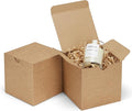 Eupako Gift Boxes 4x4x4 50 Pack Brown Kraft Paper Box with Lids Party Favor Boxes for Bridesmaids Proposal, Crafting, Cupcake, Wedding, Christmas
