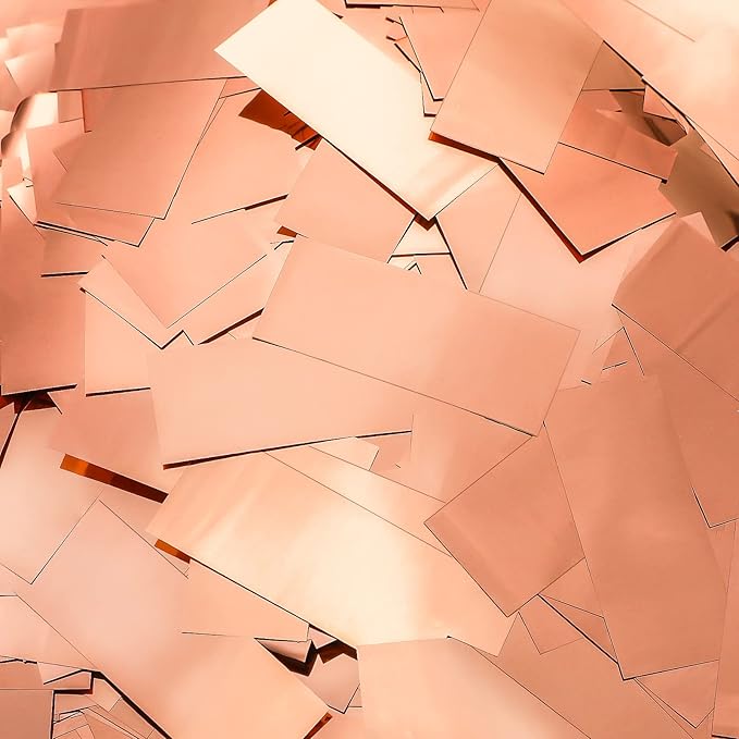 Sumind 200 Grams Gold Silver Large Metallic Confetti Rose Glitter Throwable Table Scatter Foil Confetti for Wedding Birthday Party Baby Shower Graduation Christmas Celebrations(Rose Gold)