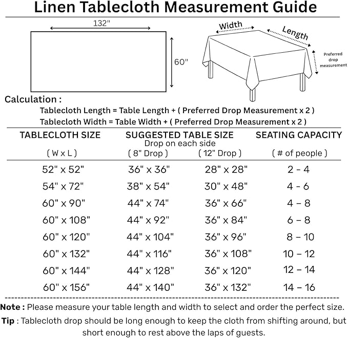 Solino Home Red Linen Tablecloth 60 x 132 Inch - 100% Pure Linen Hemstitch Table Cloth for Rectangle Tables - Classic Hemstitch, Machine Washable Tablecloth for Christmas