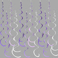 36Pcs Purple Hanging Swirl Decorations Ombre Purple Felt Swirl Streamer Spiral Ceiling Garland for Lavender Lilac Violet Birthday Wedding Bachelorette Baby Shower Graduation Holiday Hen Party Supplies