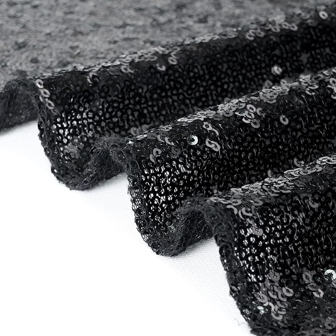 Eternal Beauty Black Sequin Backdrop, 6x8 Ft Halloween Glitter Background Curtains for Shimmer Photography Party Wedding Birthday Back Drop Decor