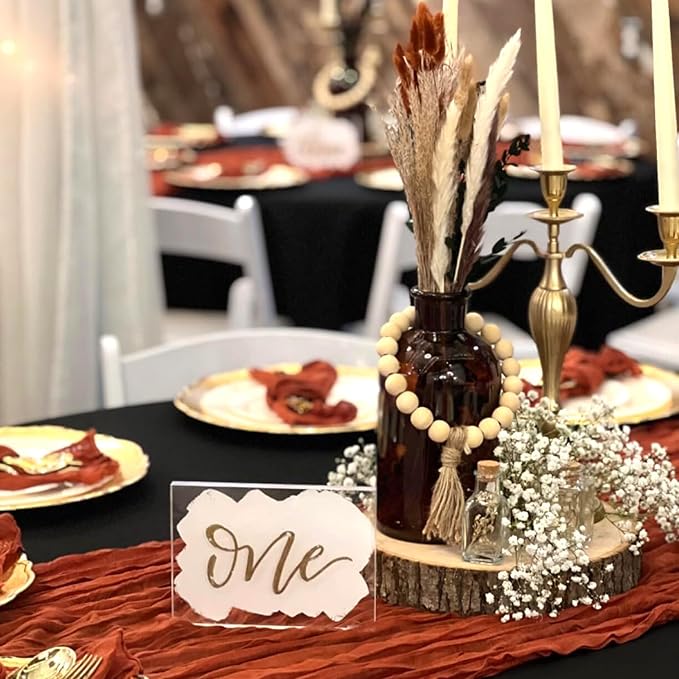 Fall Table Runner Terracotta Cheesecloth Table Runner 35x120in Burnt Orange Cheese Cloths Table Runner 10FT Rust Gauze Runner for Thanksgiving Wedding Party Baby Shower Fall Decor