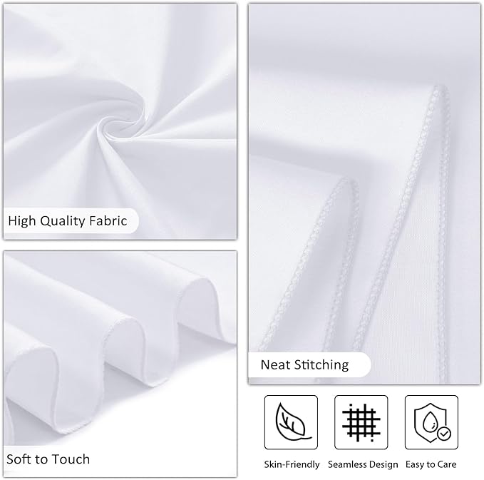 12 Pack White Round Tablecloth 90 Inch White Table Cloth Stain and Wrinkle Resistant Round White Tablecloths Reusable and Washable Polyester Fabric Table Covers for Buffet Wedding Party and Banquet
