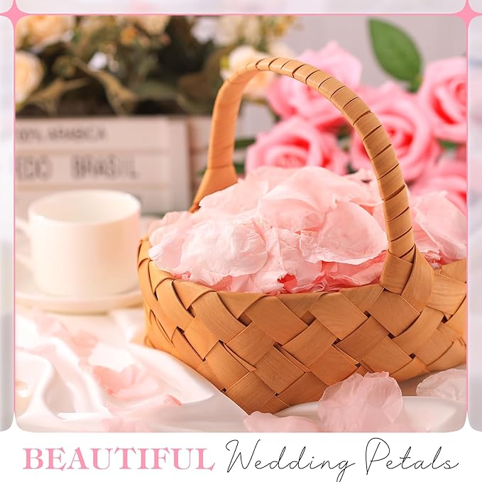 380 Pieces Real Light Pink Rose Petals Dried Rose Flower Petals for Wedding Will You Marry Me, Valentine's Day, Romantic Night,Wedding, Proposal, Anniversary, Event, Party, Special Night Decorations