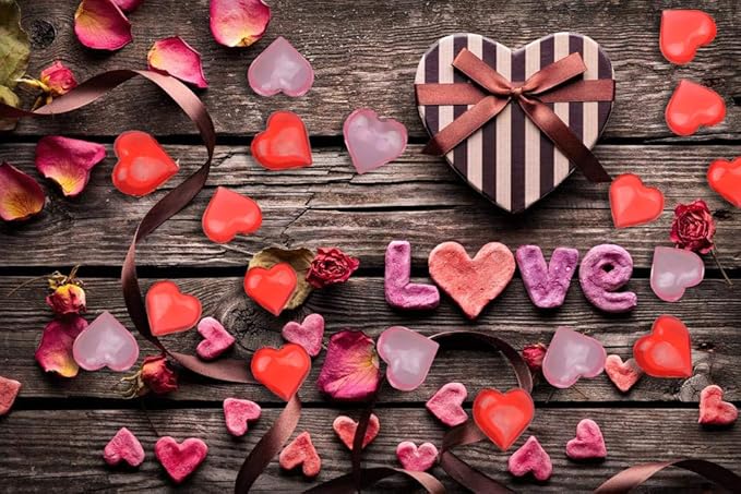 220 Pieces Red Acrylic Heart Flat Back Heart Gems for Valentine's Day Decorations, Vase Filler, Table Scatter Decoration, Wedding Decorations,Home Decorations(Bright Red, 1 LB)