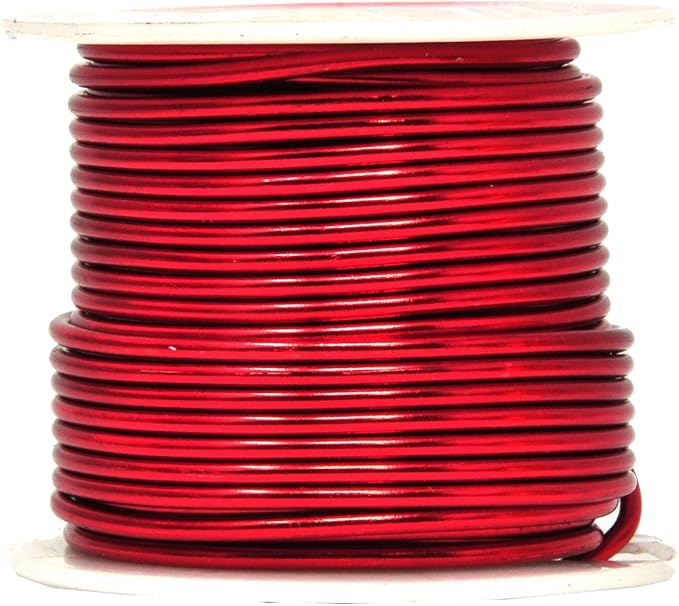 Mandala Crafts 12 Gauge Anodized Aluminum Craft Wire for Jewelry Making - 276 FT Colored Flexible Silver Copper True Blue Brown Red Kelly Green Wire - Bendable for Bonsai Armature Crafting Sculpting
