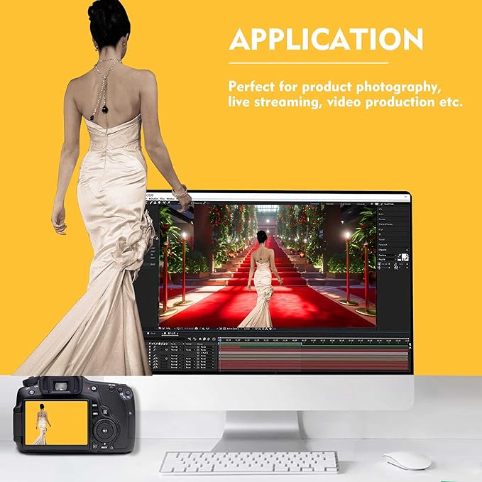 Yellow Photo Backdrop, Photo Booth Portrait Photography Backdrops, Studio Yellow Backdrop for Photoshoot Streaming Video Shooting 5x7ft