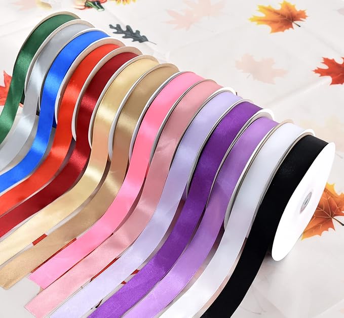 TONIFUL 1 Inch x 100yds Light Purple Satin Ribbon, Thin Solid Color Satin Ribbon for Gift Wrapping, Crafts, Wedding Party Decoration, Invitation Cards, Floral Bouquets, Christmas Halloween