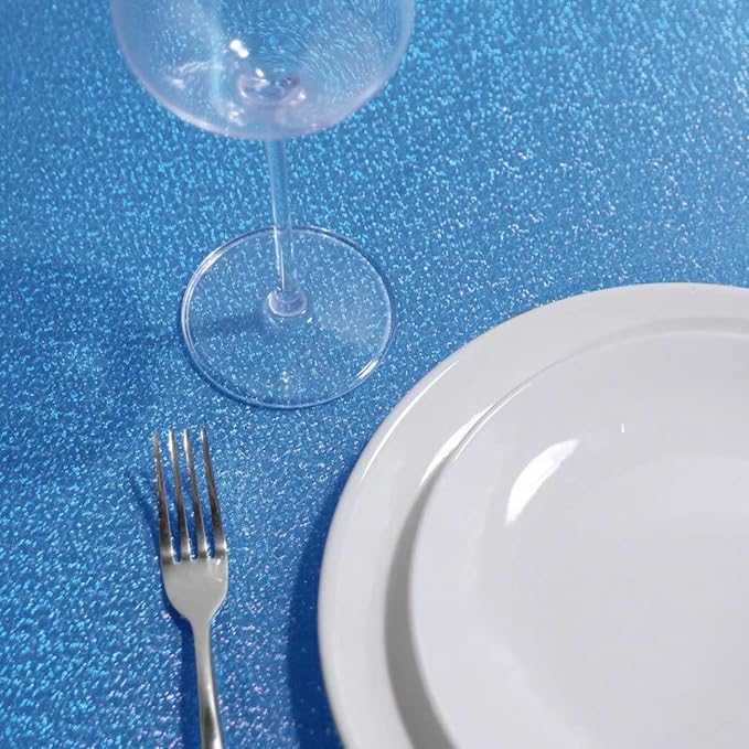 Fitable Sequin Tablecloth for Parties 52x70 Inch - Sparkle Glitter Laser Rectangle Overlay for Independence Day Decoration Ceremony Birthday Holiday Banquet Decor, Blue