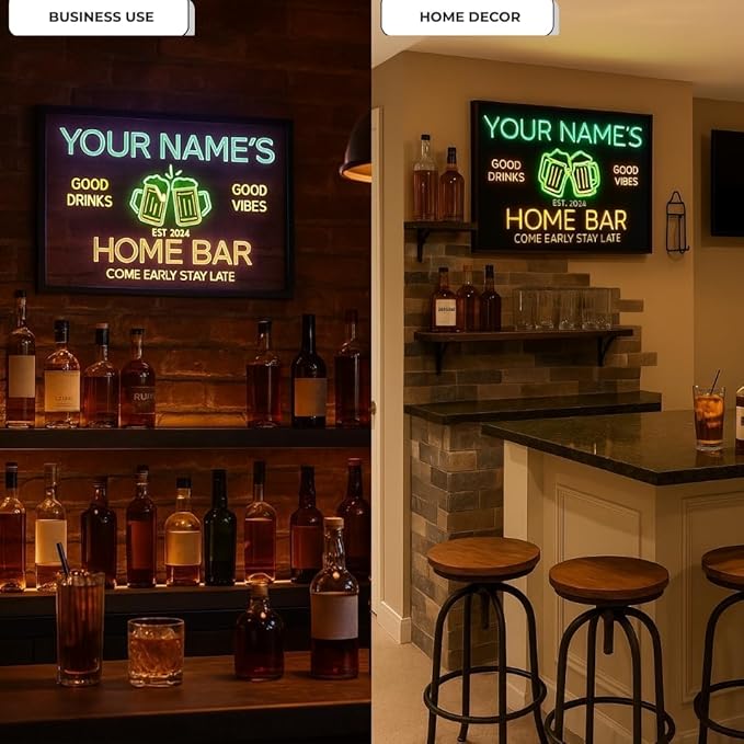 Personalized Beer O'Clock Neon Sign, Custom Wall Sign for Home Bar, Man Cave, Pub, Game Room, LED Beer Light Decor (Beer O'clock)