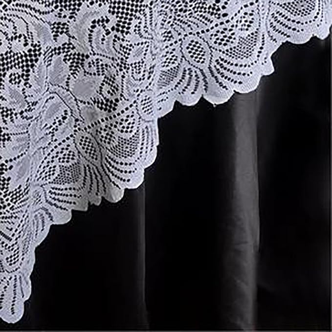 Efavormart 72" x 72" Jolly Good Lace Table Square Tablecloth Overlay-White Square Tablecloth Cover for Wedding Party Event Banquet