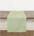 Solino Home Linen Sage Green Table Runner 90 Inches Long - 100% Pure Linen Hemstitch 14 x 90 Inch Table Runner for Dining, Fall, Autumn, Thanksgiving, Christmas - Classic Hemstitch