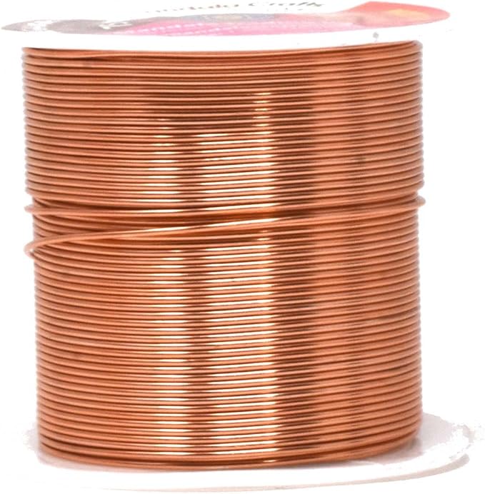 Mandala Crafts 20 Gauge Anodized Aluminum Craft Wire for Jewelry Making - 450 FT Colored Flexible Silver Copper Tone Wire - Bendable for Bonsai Armature Crafting Sculpting