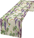 Vintage Bird Flower Table Runner Seasonal Spring Purple Wisteria Garden Plants Lavender Florals Farmhouse Country Kitchen Dinner Runner Dining Table Decoration for Home Party Holiday 13"x90"