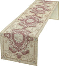 Boho Bohemia Table Runner, Vintage Blue Gold Retro Flower Rustic Country Floral Printed Pattern for Home Kitchen Table Decor Dining Coffee Room Garden Party Wedding Decor 13x120in