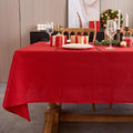 NLMUVW Red Linen Tablecloth Rectangle, Christmas Table Cloth Water Resistant Textured Table Cover for Kitchen Dining Coffee Party, 54 x 120 Inch