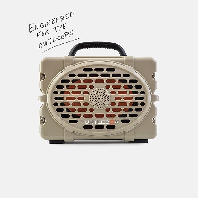 Turtlebox Original Gen 3: Portable Outdoor Bluetooth Speaker – Ultra-Loud (120dB), Waterproof (IP67), Rugged, Impact-Resistant, 3-Day Battery | Party Mode: Unlimited Pairing Stereo, Tan/Blaze Orange