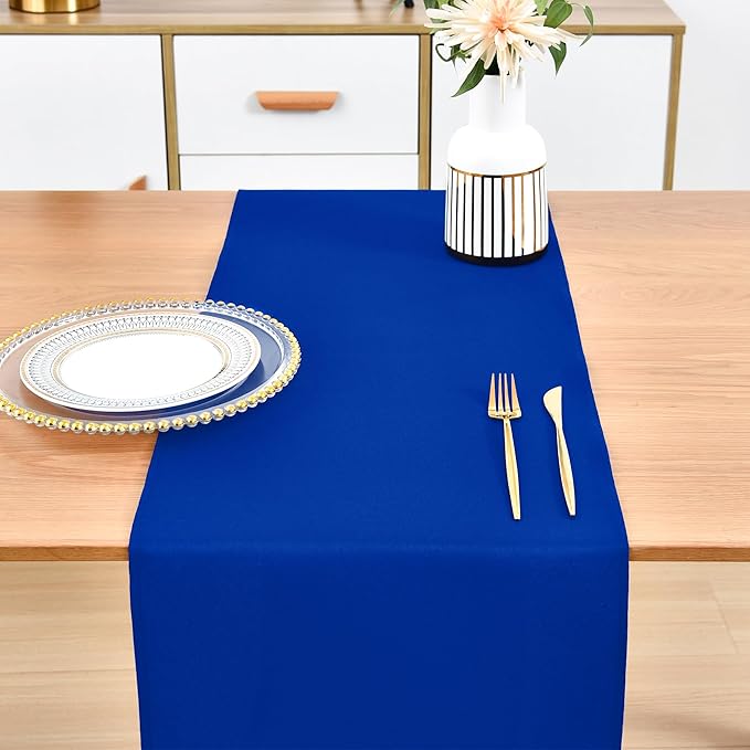 Farmhouse Blue Table Runner Dining Table Runners 90 Inches Long Coffee Table Runner for Dresser Living Room Bedroom Holiday Party Banquet 12X90 Inch
