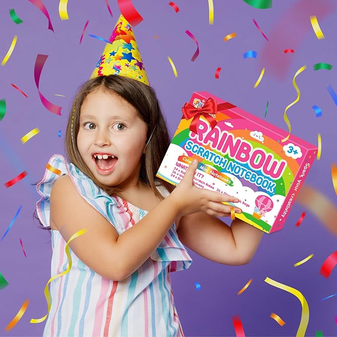 Party Favors for Kids: 36 Pack Rainbow Scratch Art Notebook Back to School Students Classroom Gifts Bulk for Girls Boys Goodie Bags Stuffers, Return Gifts for Birthday Party Favors Bulk