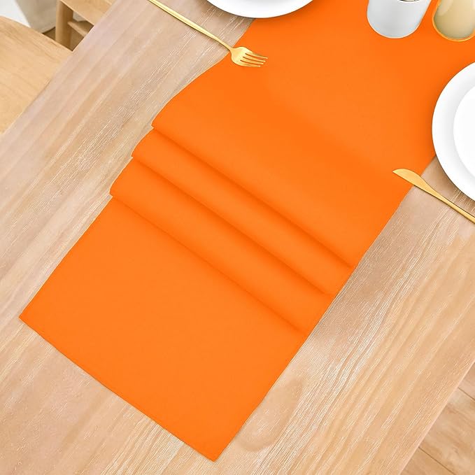 2 Pack Orange Small Short Table Runner 12 x 48 Inch Solid Color Runners Coffee Table Dresser for Daily Party Home Decoration