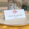 Linked Hearts Printable Place Cards, Ruby Red (Choose Color), Set of 150 (25 Sheets), Laser & Inkjet Printers - Wedding, Party, Dinner, and Special Events - Made in the USA