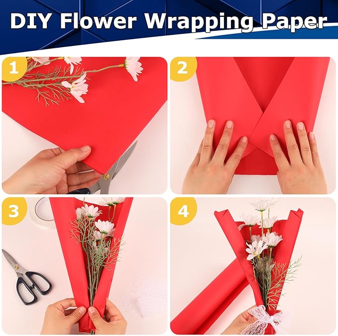 Vanhench Red Wrapping Paper Roll 17.5" x 760" (63') for Women Men Kids Girls, Solid Color Art Kraft Craft for Wedding, Birthday, Mothers Day Gifts, Bouquet Flower Poster Bulletin Board