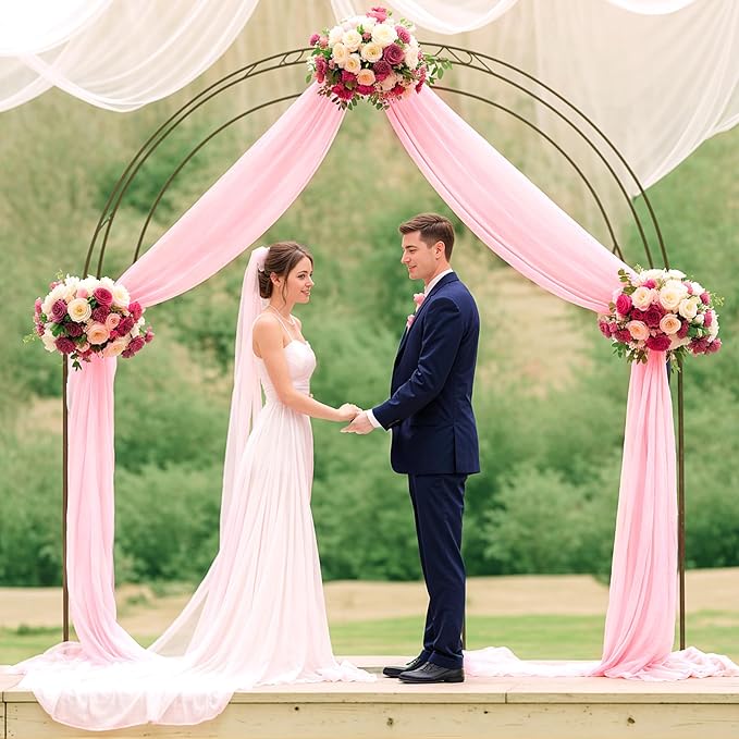 Blush Wedding Arch Draping Fabric Sheer Arch Drapes Backdrop Curtain for Ceremony Party Wedding Decor 19Ft Length x 28" Width 1 Panel