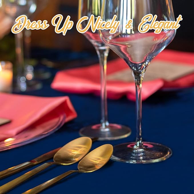BRILLMAX 4 Pack Navy Blue Round Tablecloths 108 Inch - Circle Bulk Linen Polyester Fabric Washable Table Cloth Cover for Wedding Reception Banquet Birthday Party Buffet Restaurant