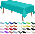 Aqua Blue Plastic Tablecloths 2 Pack Disposable Table Covers 54 x 108 Inch. Baby Shower Party Tablecovers Seafoam Blue Table Cloths for BBQ Picnic Birthday Wedding Parties 8 ft Rectangle Table Use