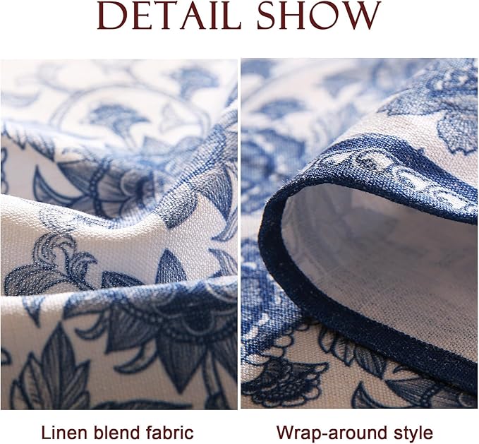 patdrea Designer Vintage Blue Rectangle Tablecloth,Linen Anti-Wrinkle Paisley Pattern Farmhouse Table Cloth,Decor Table Cover Cloth for Kitchen Dining,Christmas,Thanksgiving,55"x79"-Lantang a