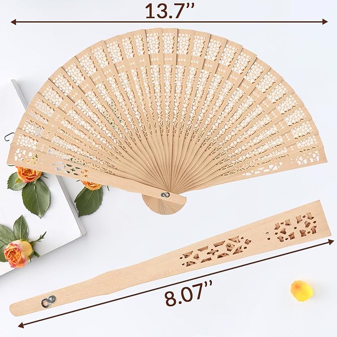 100Pcs Personalized Folding Hand Fans Custom Engraved Summer Wedding Fans,Personalized Wooden Fans Party Favor Bridal Shower Gifts for Guests