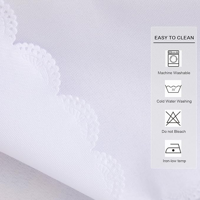Small Round White Tablecloth 24 Inch Polyester Fabric Washable Table Cover Decorative Wrinkle Resistant Solid Color Table Cloth for Nightstand Party Wedding Camping