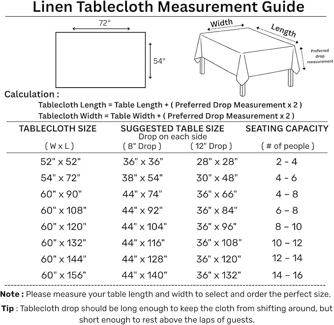 Solino Home Linen Purple Tablecloth 54 x 72 Inch - Classic Hemstitch, 100% Pure Linen Rectangular Tablecloth - Machine Washable Table Cloth for Fall, Autumn, Halloween, Thanksgiving