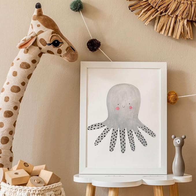 KTKDE A1 Picture Frame Poster Frame23.4 x 33.1 inches Set of 3, White Woodgrain Poster Frame-Horizontal and Vertical Wall Hanging for Home, Exhibition, Caffe for best gifts